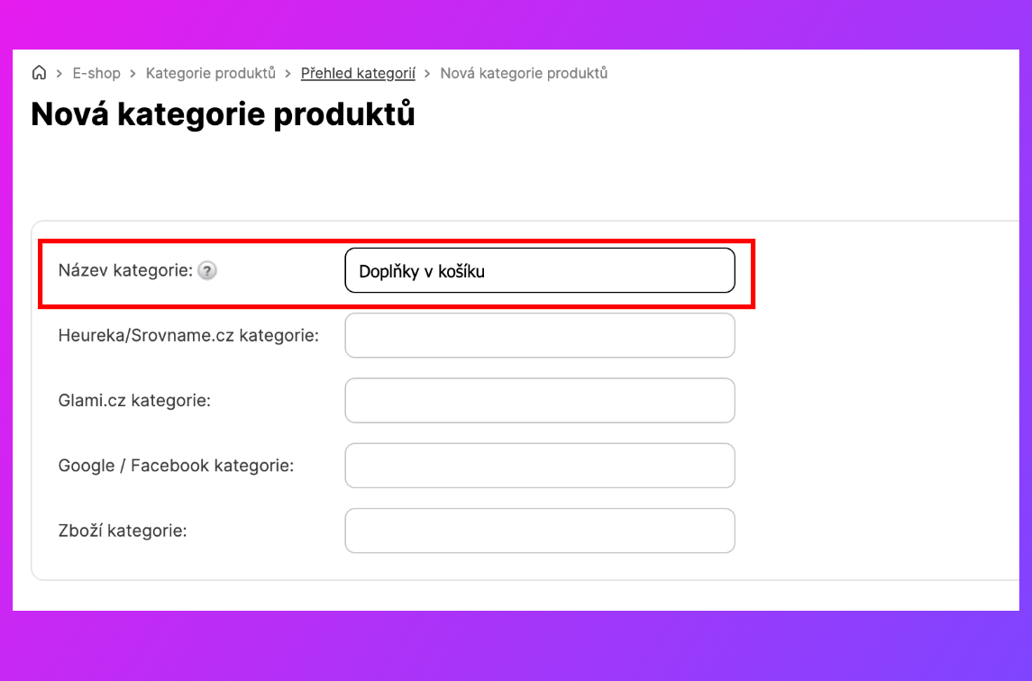 Příprava produktů